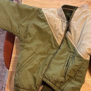 Toddler Boys ZARA Green and Cream Bomber Jacket